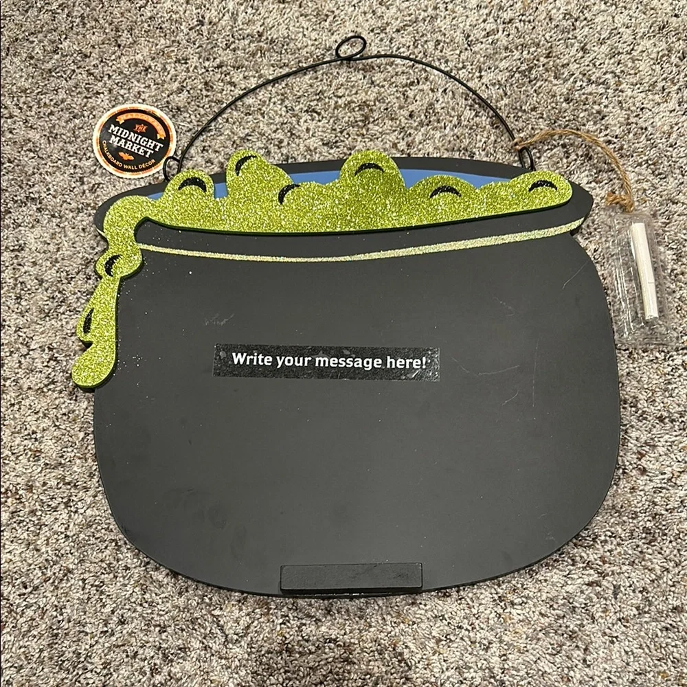 Black and Green Cauldron Chalkboard